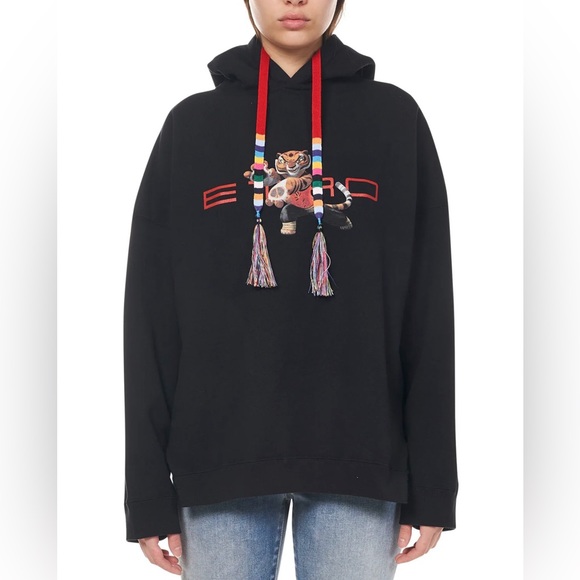 Etro Sweaters - Etro  X Kungfu Panda Printed Drawstring Hoodie